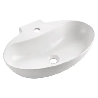 Bathco Malaga Toppmontert Servant 60x41x14 cm, med overl&#248;p, Hvit