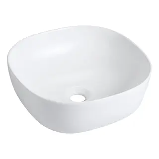 Bathco Olea Quadro Toppmontert Servant 41x41x14,5 cm, uten overl&#248;p, Hvit