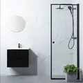 Bathlife Profil Dusjd&#248;r 70 cm, Sort Matt/Klart Glass