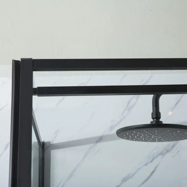 Bathlife Profil Dusjhjørne 100x70 cm, Sort Matt/Klart Glass 