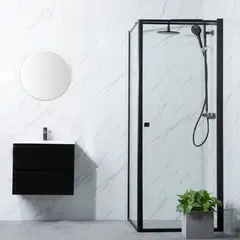 Bathlife Profil Dusjhj&#248;rne 90x80 cm, Sort Matt/Klart Glass