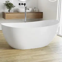 Bathlife Fri 158  Frittstående badekar 1580x770 mm, Støpemarmor, Hvit