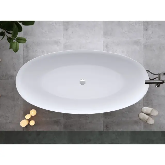 Bathlife Sund Frittstående badekar 1700x820 mm, Akryl, Hvit Matt 
