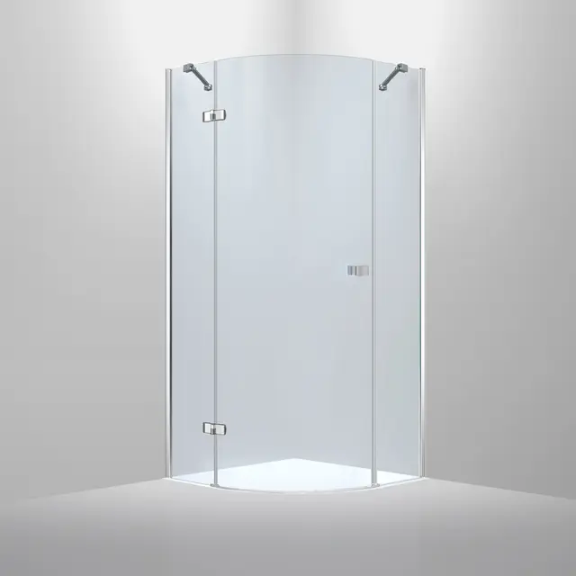 Bathlife Diskret Dusjhjørne 80x80 cm, Krom profil/Klarglass 