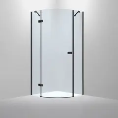 Bathlife Diskret Dusjhjørne 90x90 cm, Sort Matt/Klart Glass