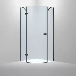 Bathlife Diskret Dusjhj&#248;rne 80x80 cm, Sort Matt/Klart Glass