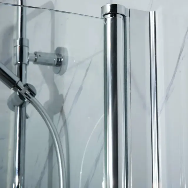 Bathlife Vikbar Dusjhjørne 90x90 cm, Alu/Klart glass 