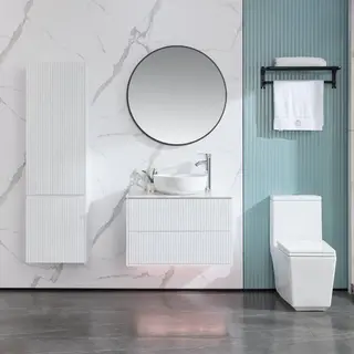 Bathlife Förtjust Sideskap m/2 dører 45x35x150 cm, Hvit Eik