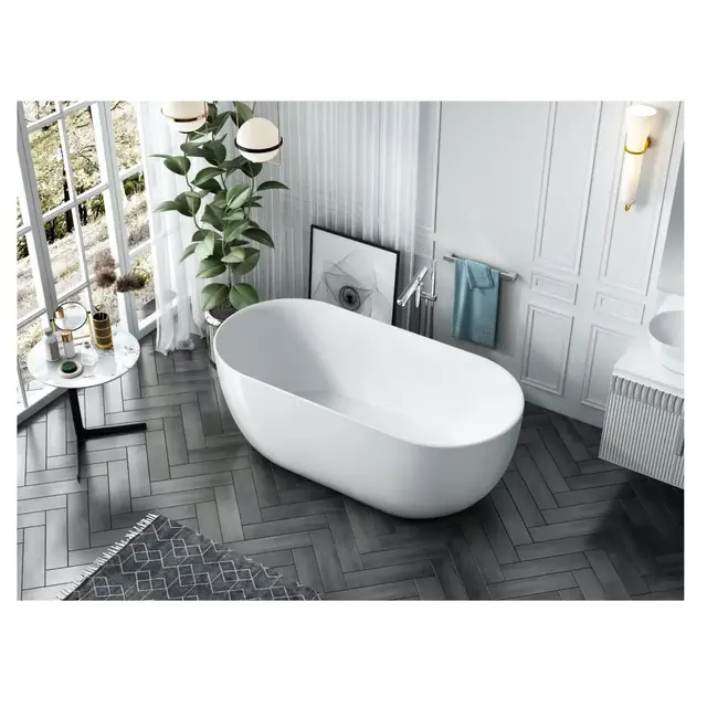 Bathlife Soft Frittstående badekar 1600x750 mm, Akryl, Hvit 
