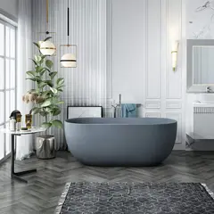 Bathlife Soft Frittst&#229;ende badekar 1600x750 mm, Akryl, Gr&#229; Matt