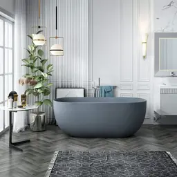 Bathlife Soft Frittstående badekar 1600x750 mm, Akryl, Grå Matt