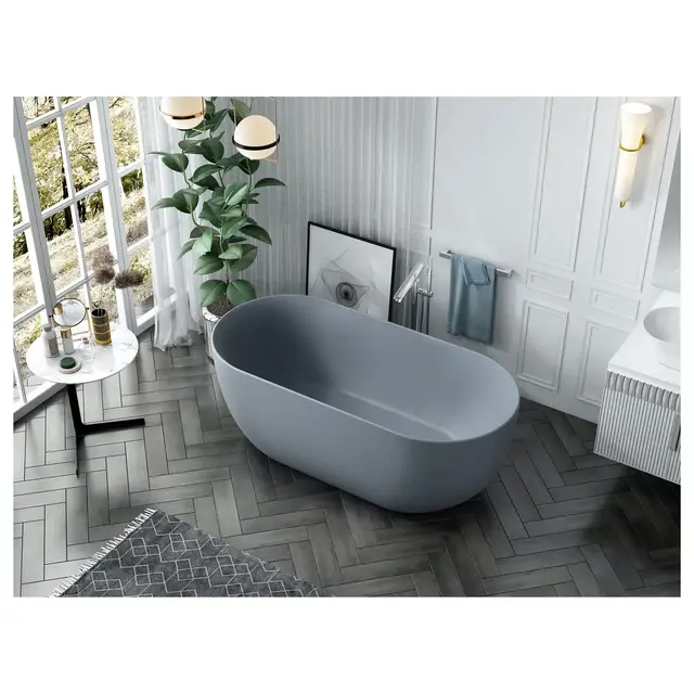 Bathlife Soft Frittstående badekar 1600x750 mm, Akryl, Grå Matt 