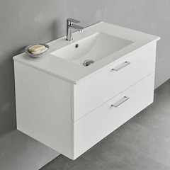 Bathlife Lycklig Servantskap 81x46,5 cm, Hvit servant, Hvit