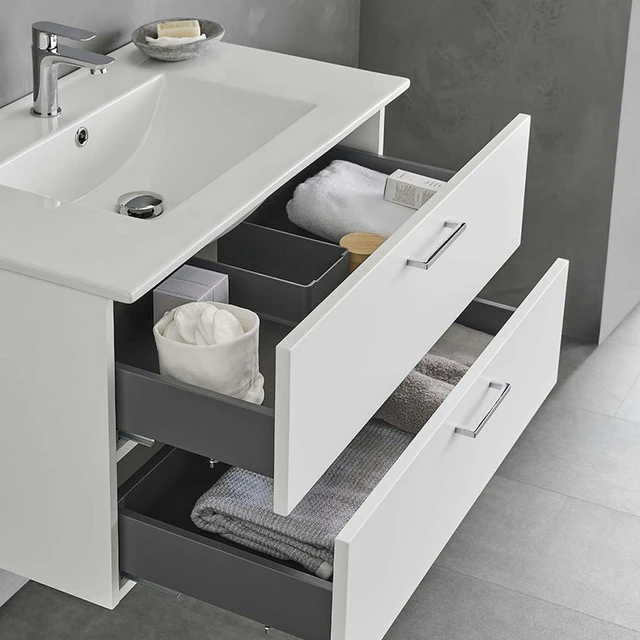 Bathlife Lycklig Servantskap 81x46,5 cm, Hvit servant, Hvit 