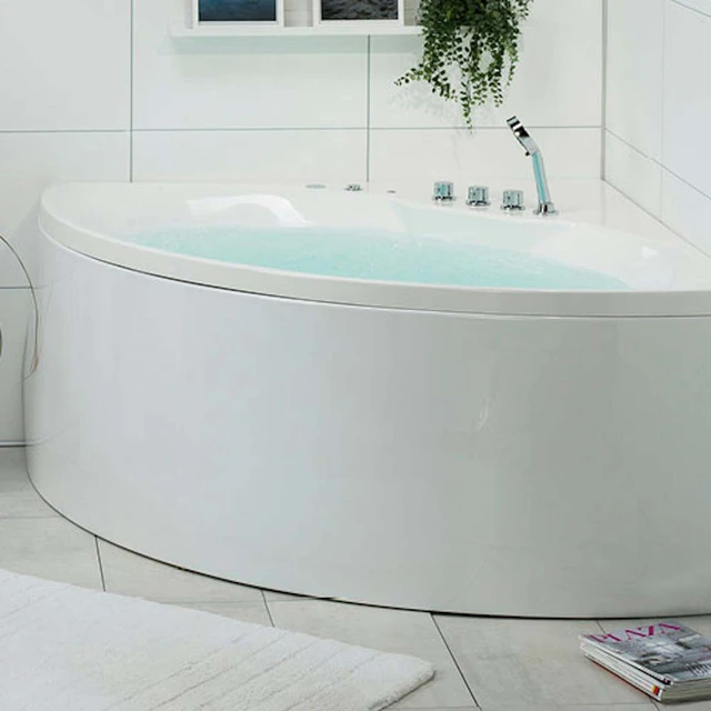 Bathlife Rofylld Boblebad Premium 140 cm, Hjørne, Hvit 