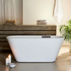 Bathlife Trivas Frittst&#229;ende badekar 150 cm, Akryl, Hvit