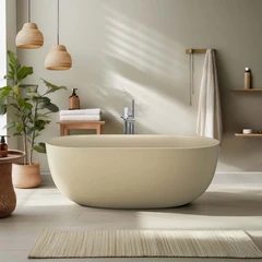 Bathlife Soft Badekar frittst&#229;ende 160x59 cm, Akryl, Beige