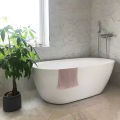 Bathlife Ideal Oval Frittstående badekar 1600x800 mm, Akryl, Hvit