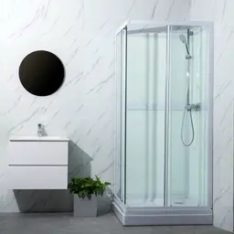 Bathlife Ideal Dusjkabinett 90x90 cm, Aluminium profil/Klarglass