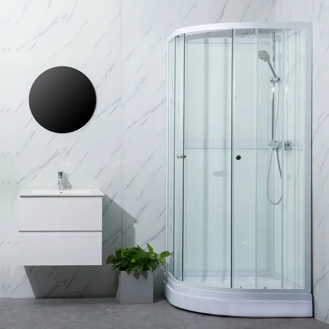 Bathlife Ideal Dusjkabinett 90x90 cm, Aluminium profil/Klarglass 