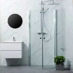 Bathlife Mitt Dusjhjørne 93x78 cm, Aluminium profil/Klarglass