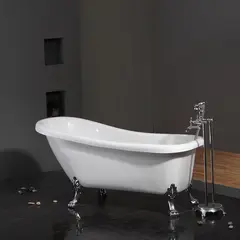 Bathlife Ideal Badekar 1530x670 mm, med krom føtter, Hvit