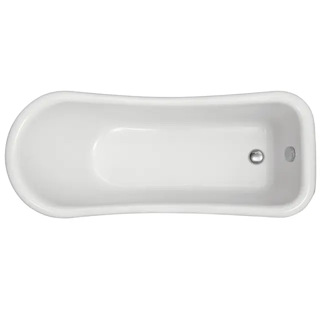 Bathlife Ideal Badekar 1530x670 mm, med krom føtter, Hvit 