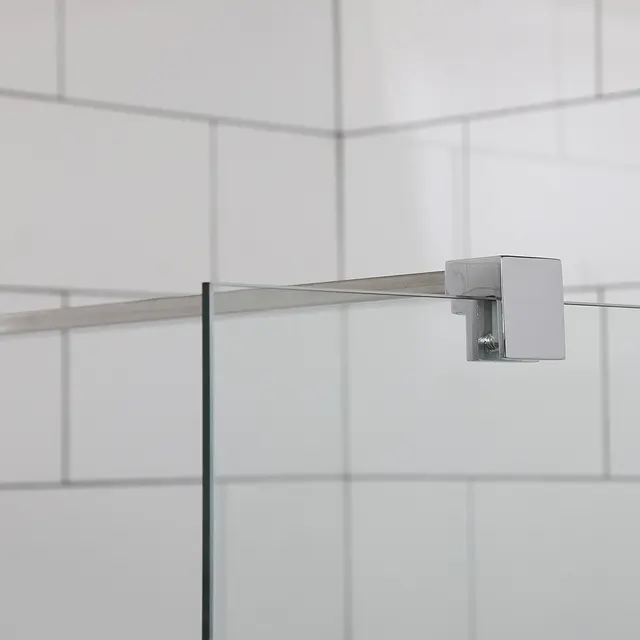 Bathlife Allsidig Dusjvegg 90 cm, Sølv/Klart Glass 