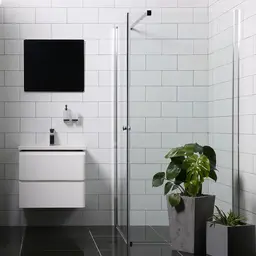 Bathlife Allsidig Dusjhjørne 70x70 cm, Sølv/Klart Glass