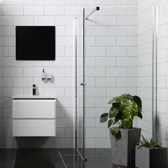 Bathlife Allsidig Dusjhjørne 80x70 cm, Sølv/Klart Glass