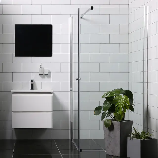 Bathlife Allsidig Dusjhjørne 70x90 cm, Sølv/Klart Glass 