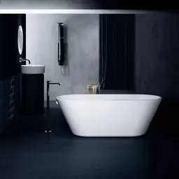 Bathlife Balans Frittstående badekar 1500x700 mm, Akryl, Hvit
