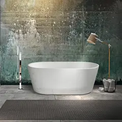 Bathlife Lugn Frittst&#229;ende badekar 1600x800 mm, Akryl, Hvit