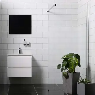 Bathlife Allsidig Dusjvegg 70 cm, Sølv profil/Delvis frostet glass