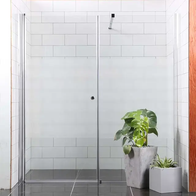 Bathlife Allsidig Dusjnisje 100x100 cm, Sølv profil/Frostet glass 