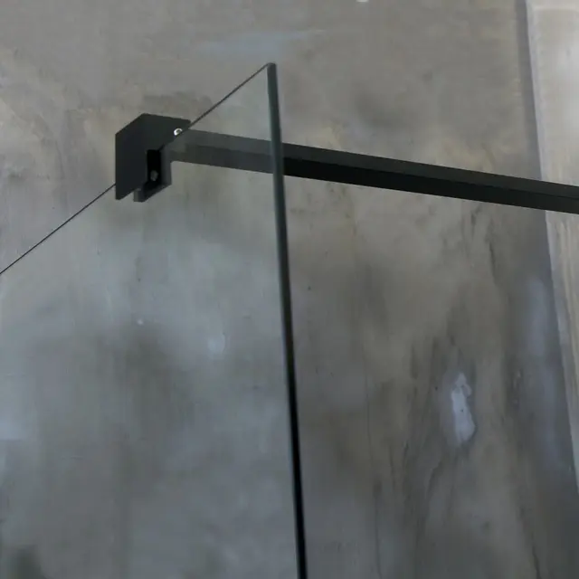 Bathlife Allsidig Dusjvegg 70 cm, Sort Matt/Klart Glass 