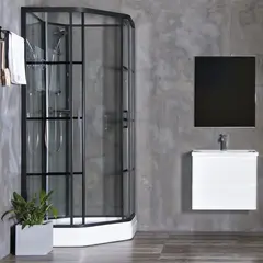 Bathlife Betrakta Dusjkabinett 90x90 cm, Sort Matt/Klart Glass