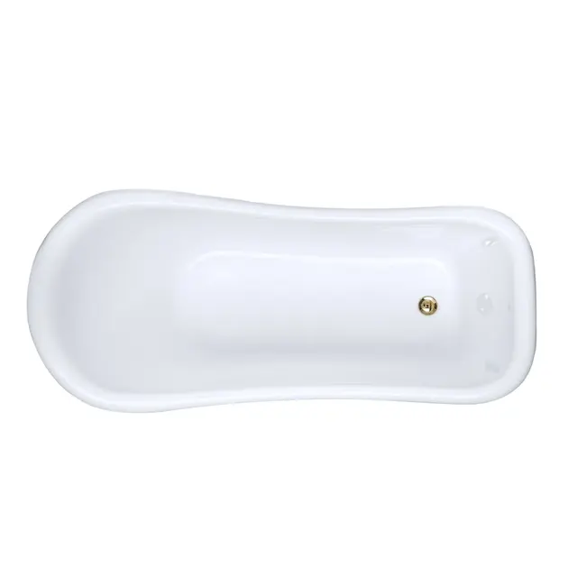Bathlife Ideal Badekar 1530x670 mm, med messing føtter, Hvit 