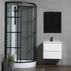 Bathlife Betrakta Dusjkabinett 80x80 cm, Sort Matt/Klart Glass