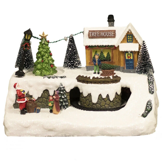 Nordic Winter Treehouse julelandsby 29x19, 5x19 cm, medlys og musik 