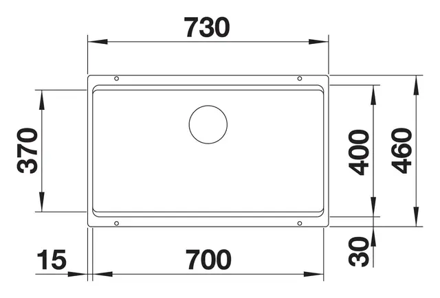 Blanco Flex Etagon 700-U Silgranit 730x460 mm, Lavagrå 