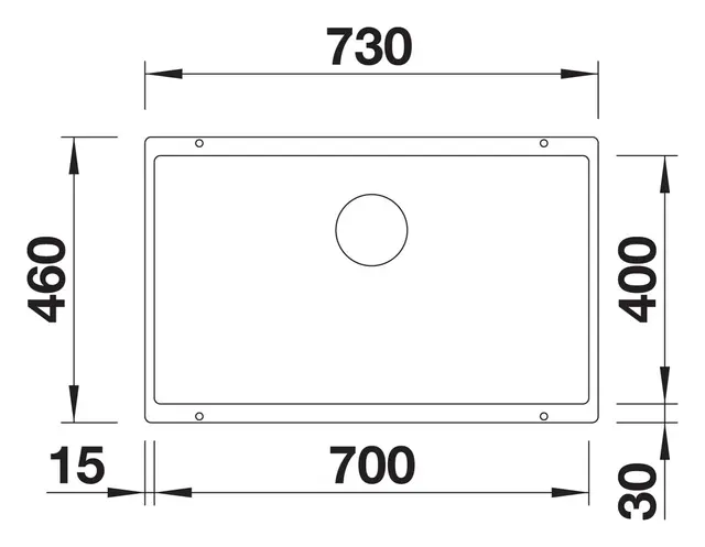 Blanco Flex Subline 700-U Silgranit 730x460 mm, Vulkangrå 