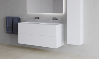 Copenhagen Bath SQ2 Servantskap 120 120x45x60 cm, med servant, Hvit Matt