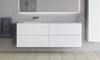 Copenhagen Bath SQ2 Servantskap 160 160x45x60 cm, med servant, Hvit Matt