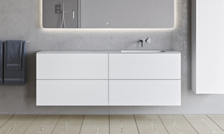 Copenhagen Bath SQ2 Servantskap 160 160x45x60 cm, med servant, Hvit Matt