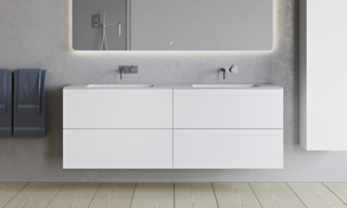 Copenhagen Bath SQ2 Servantskap 160 160x45x60 cm, med servant, Hvit Matt