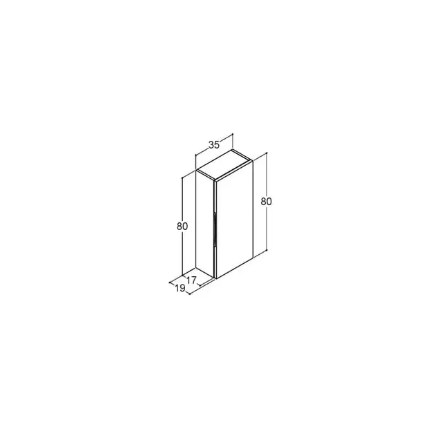 Dansani Inzo Overskap m/1 dør 35x19x80 cm, høyre, Sort Gummi 