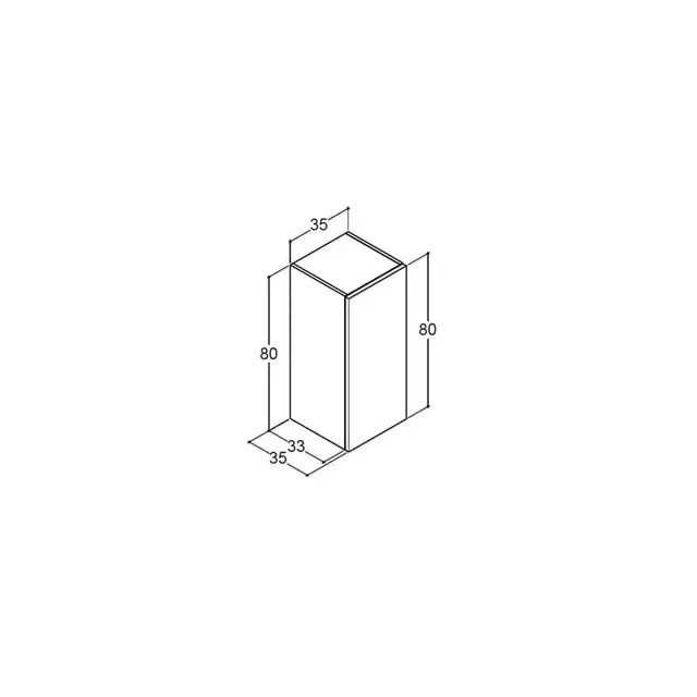 Dansani Inzo Underskap m/1 dør 35x35x80 cm, venstre, Hvit Matt Lakk 