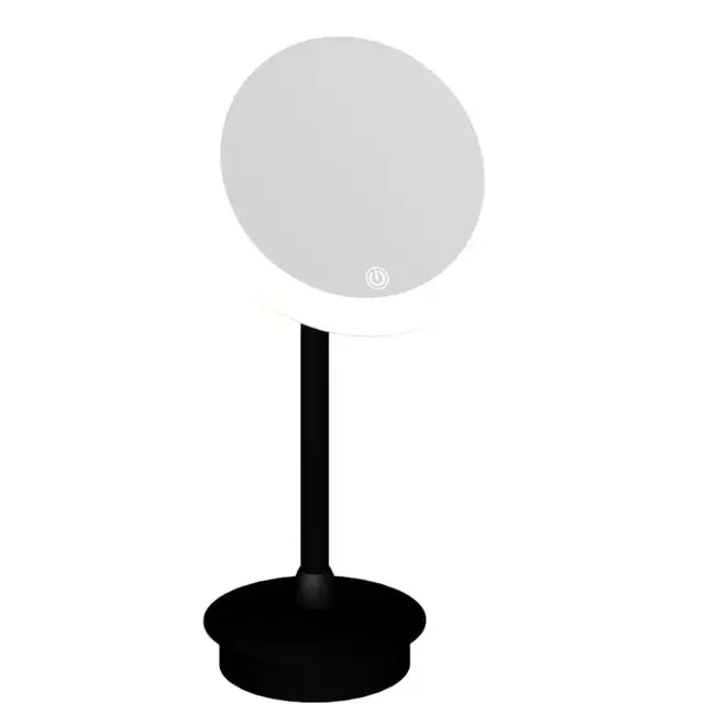 Dansani Sminkespeil med LED-lys Ø 21,4 cm, Sort 