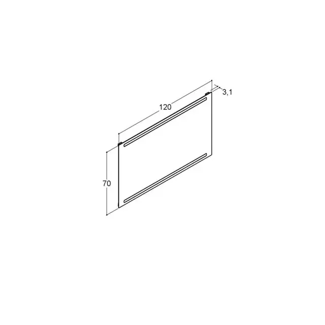 Dansani Repeat Speil med LED-lys 120x3,1x70 cm 